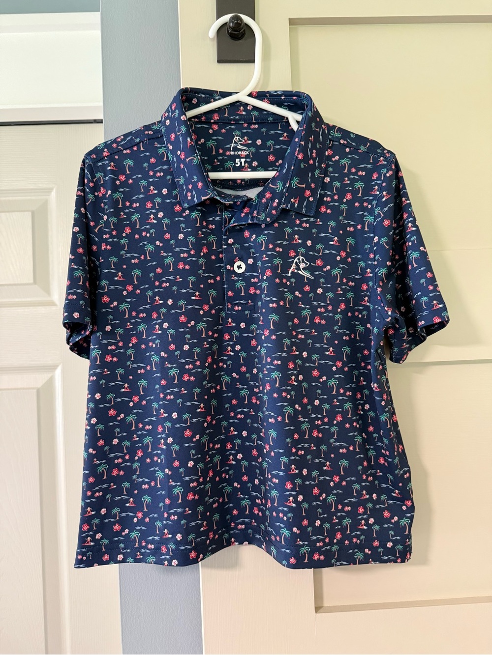 Rhoback Tropical Surfing Toddler Short Sleeve Performance Polo